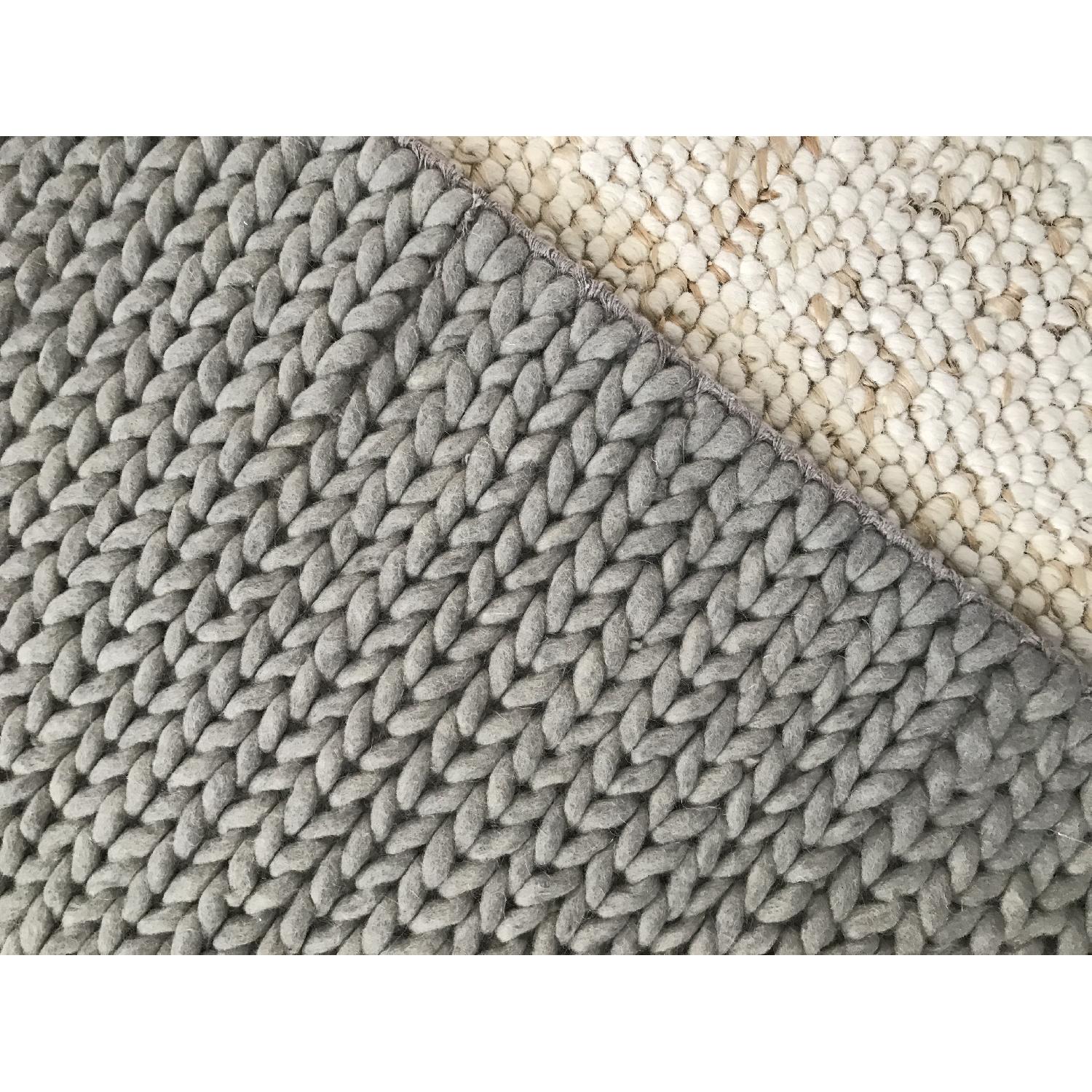 Gray Braided Wool Rug - image-2
