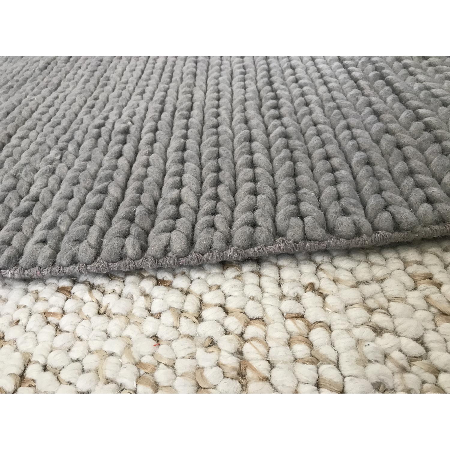 Gray Braided Wool Rug - image-3