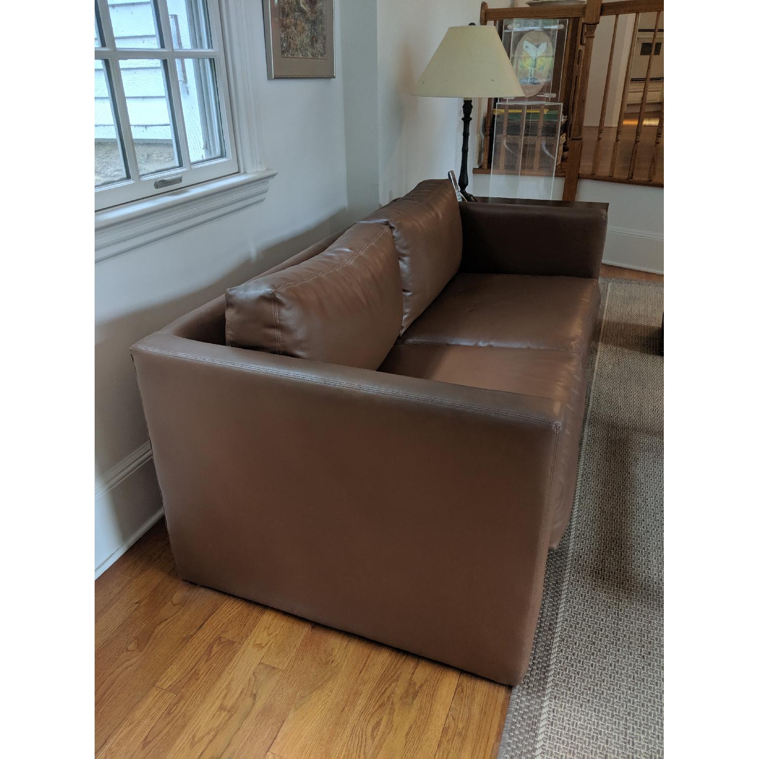 MidCentury Modern Brown Leather LowProfile Sofas AptDeco