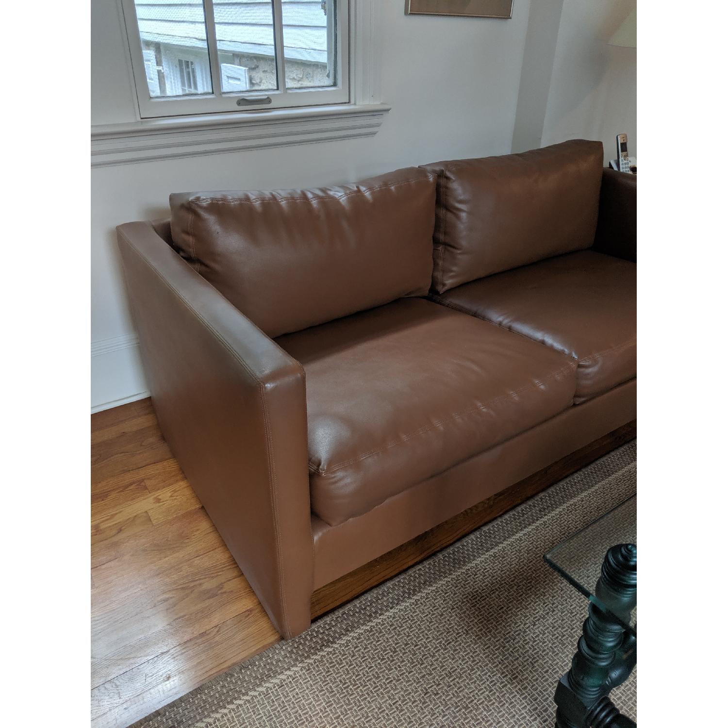 MidCentury Modern Brown Leather LowProfile Sofas AptDeco