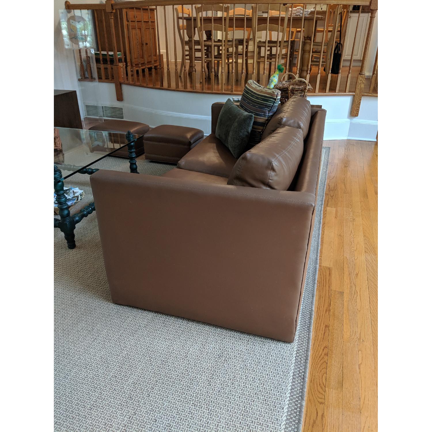 MidCentury Modern Brown Leather LowProfile Sofas AptDeco
