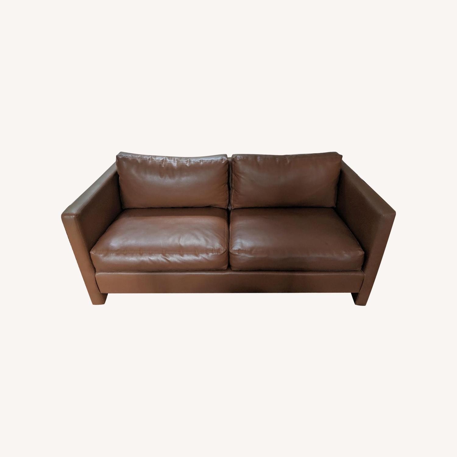MidCentury Modern Brown Leather LowProfile Sofas AptDeco