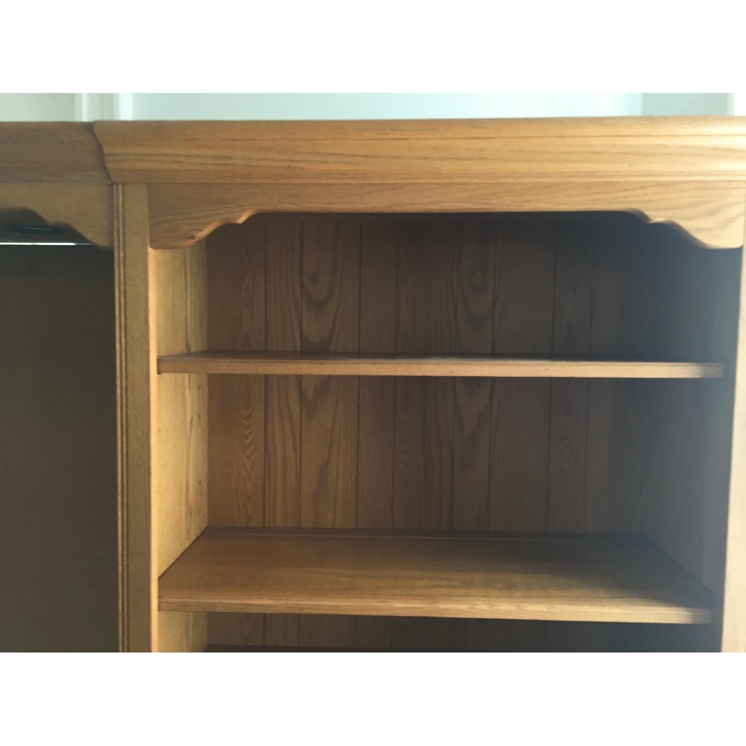 Ethan Allen Canterbury Oak Chippendale Home Office Desk - image-3