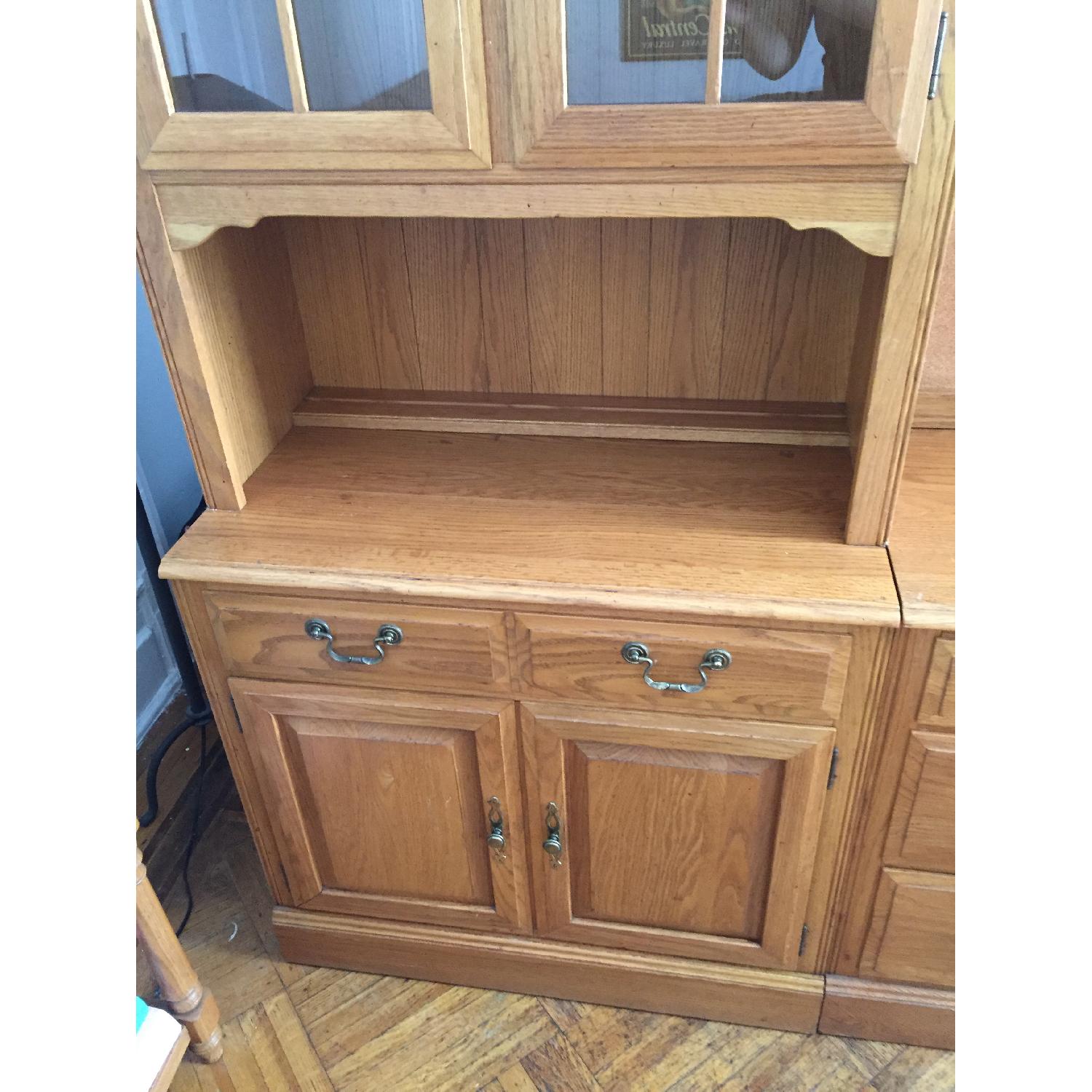 Ethan Allen Canterbury Oak Chippendale Home Office Desk - image-5