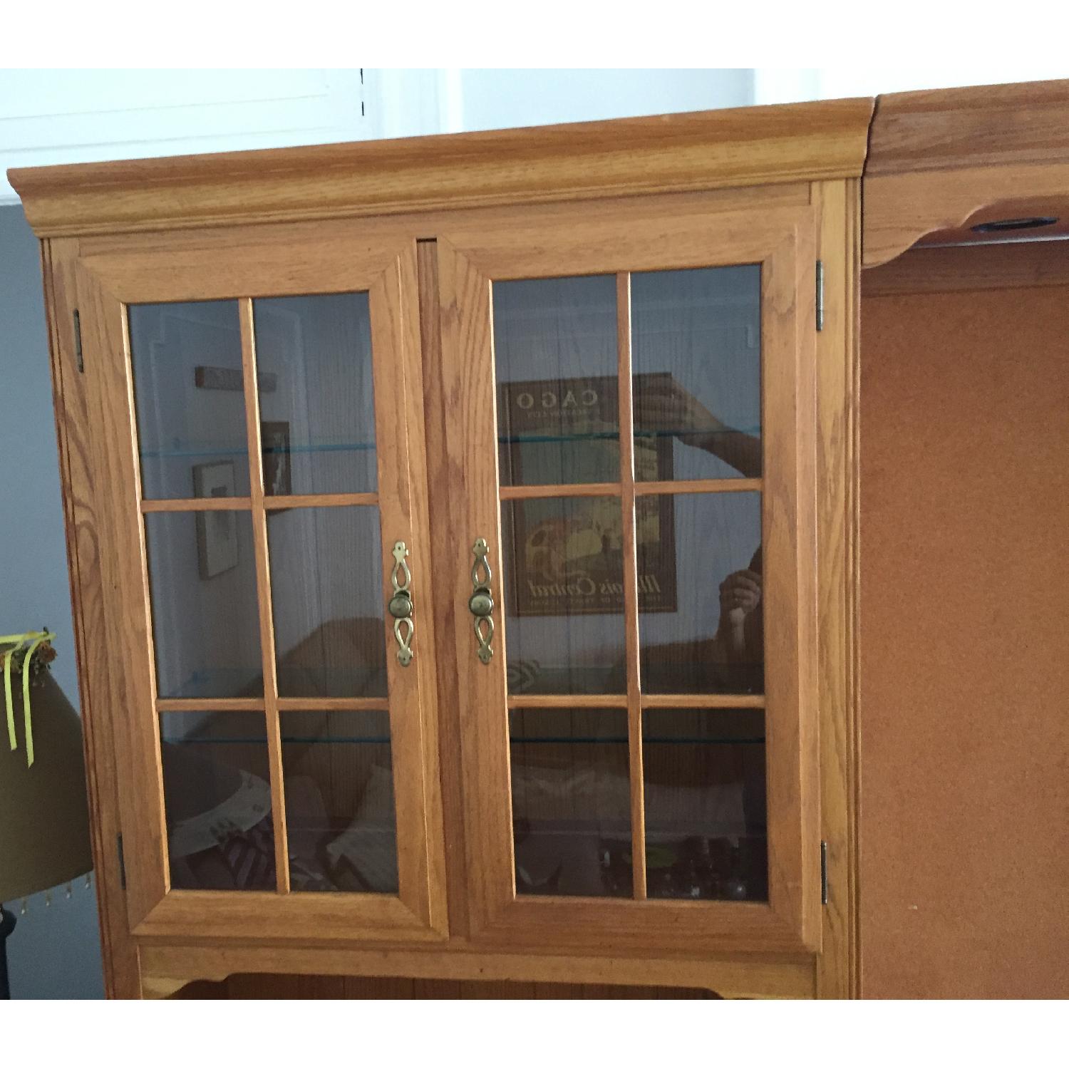 Ethan Allen Canterbury Oak Chippendale Home Office Desk - image-6
