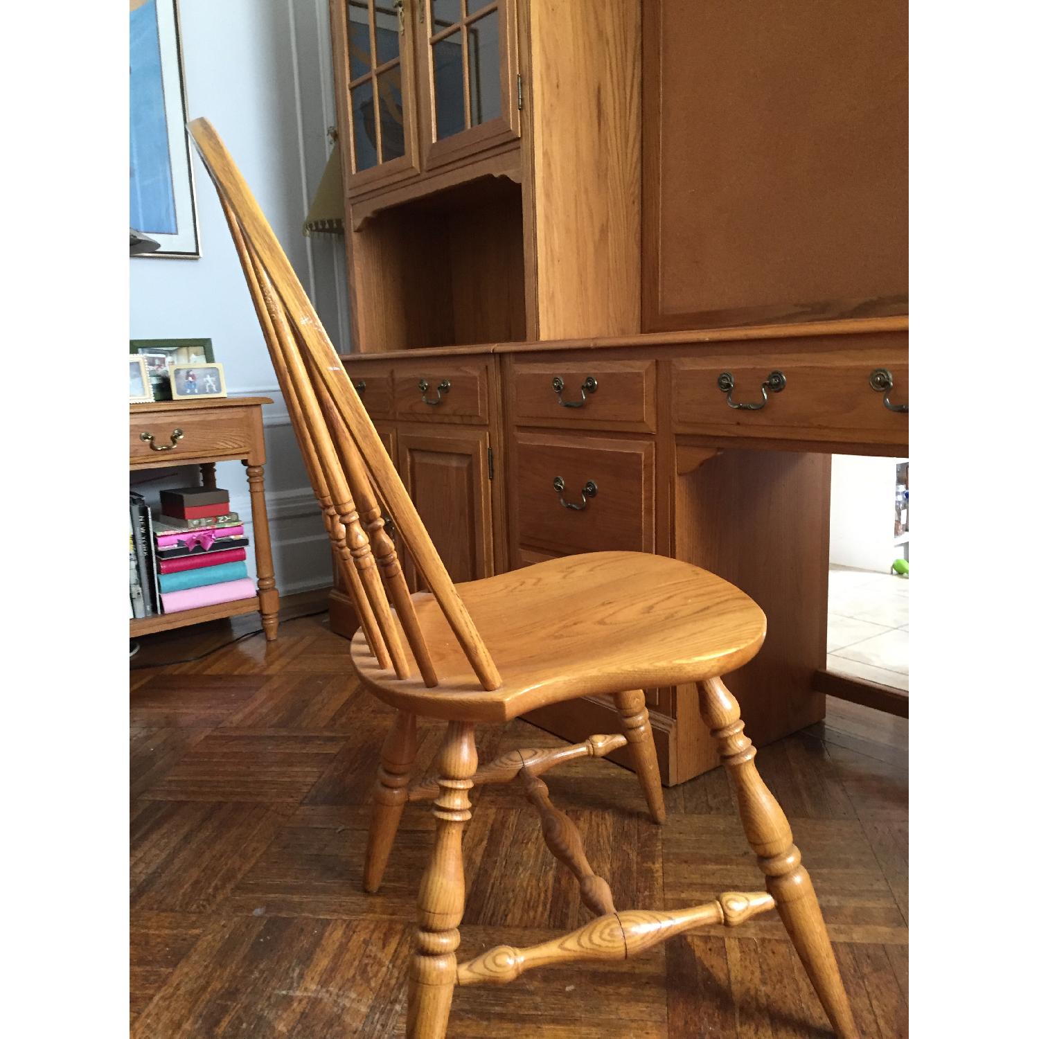 Ethan Allen Canterbury Oak Chippendale Home Office Desk - image-12