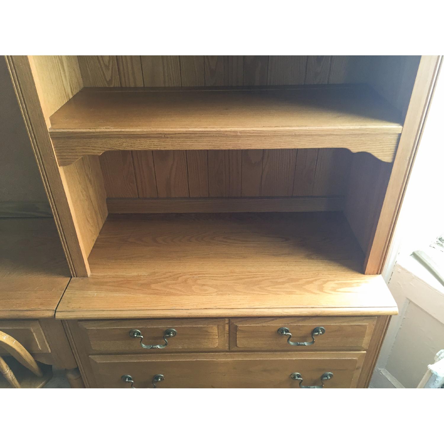 Ethan Allen Canterbury Oak Chippendale Home Office Desk - image-11
