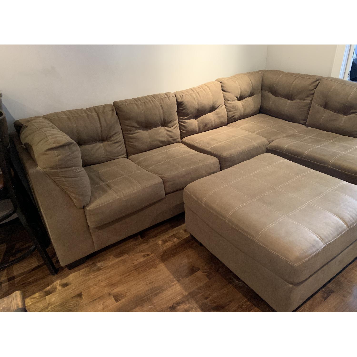 Ashley Cocoa 2Piece Sectional Sofa w/ Chaise & Ottoman AptDeco