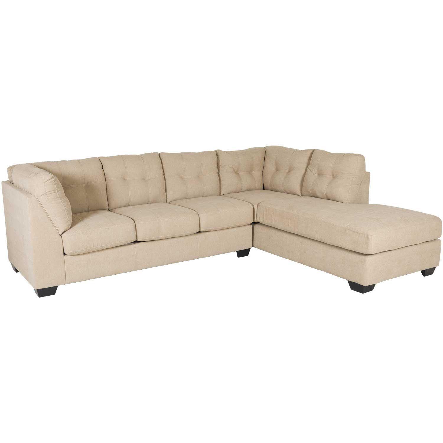Ashley Cocoa 2Piece Sectional Sofa w/ Chaise & Ottoman AptDeco