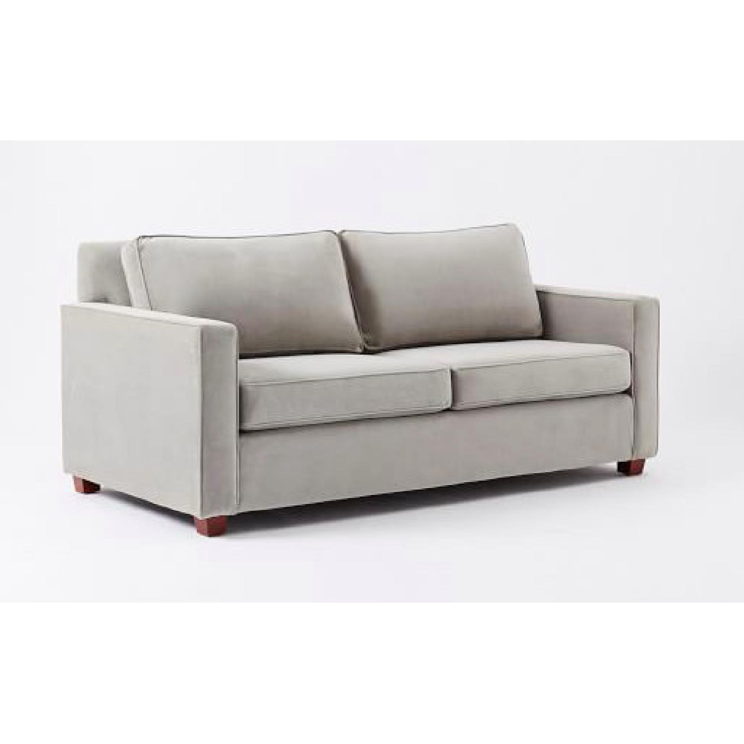West Elm Velvet Dove Gray Henry Sofa - image-4