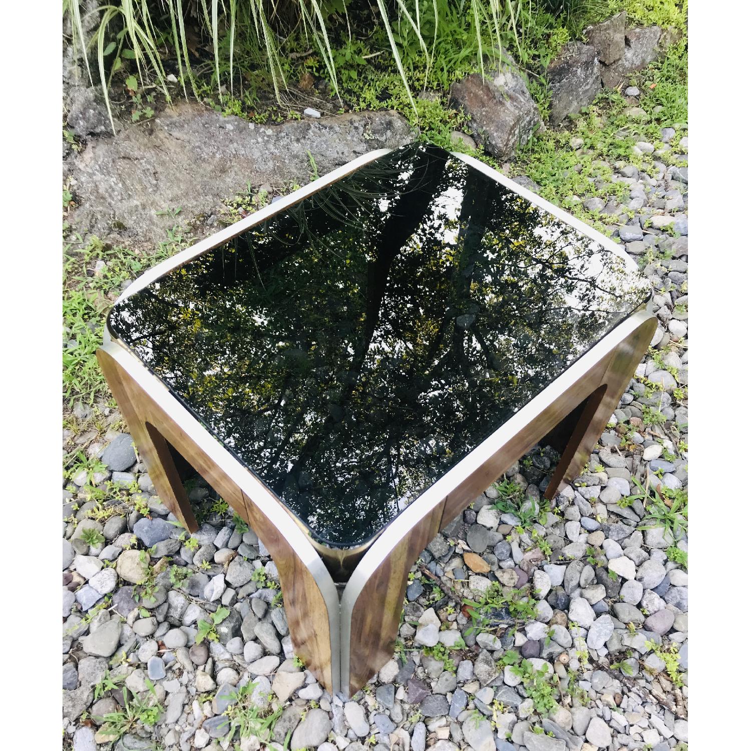 Vinitage Deco Style Coffee Table w/ Smoked Glass Top - image-3