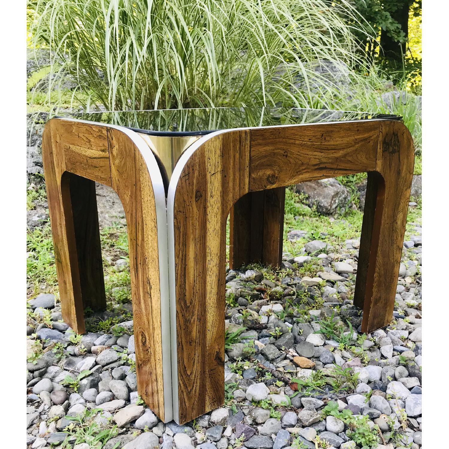 Vinitage Deco Style Coffee Table w/ Smoked Glass Top - image-4