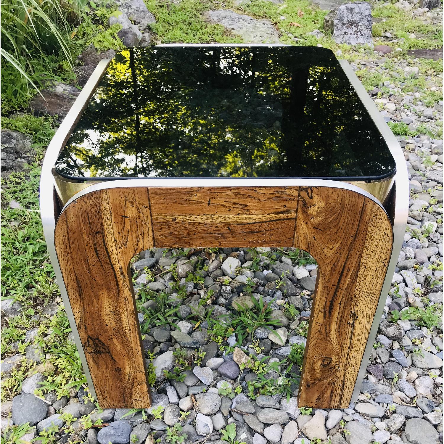 Vinitage Deco Style Coffee Table w/ Smoked Glass Top - image-5