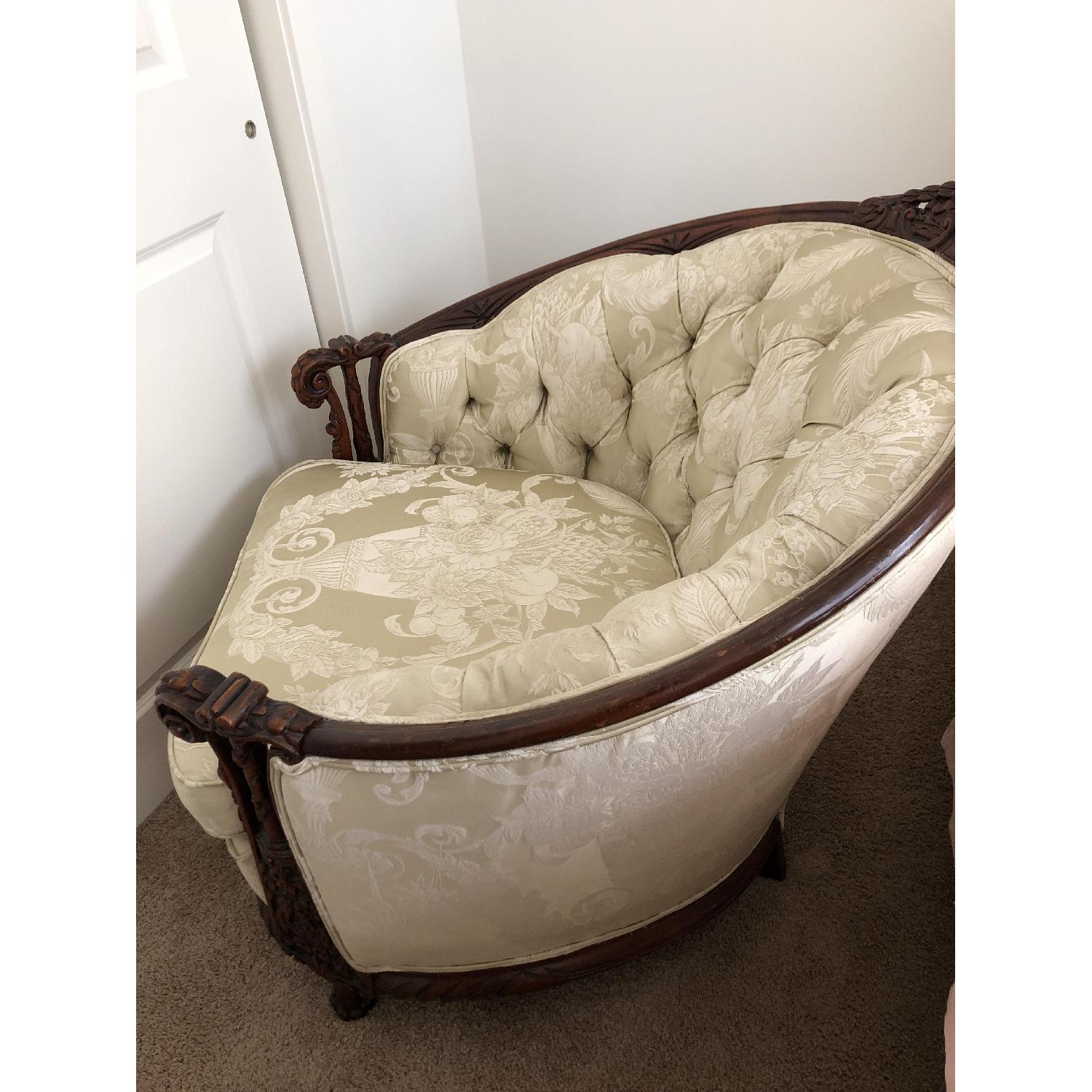 Antique Tufted Accent Chair - image-2