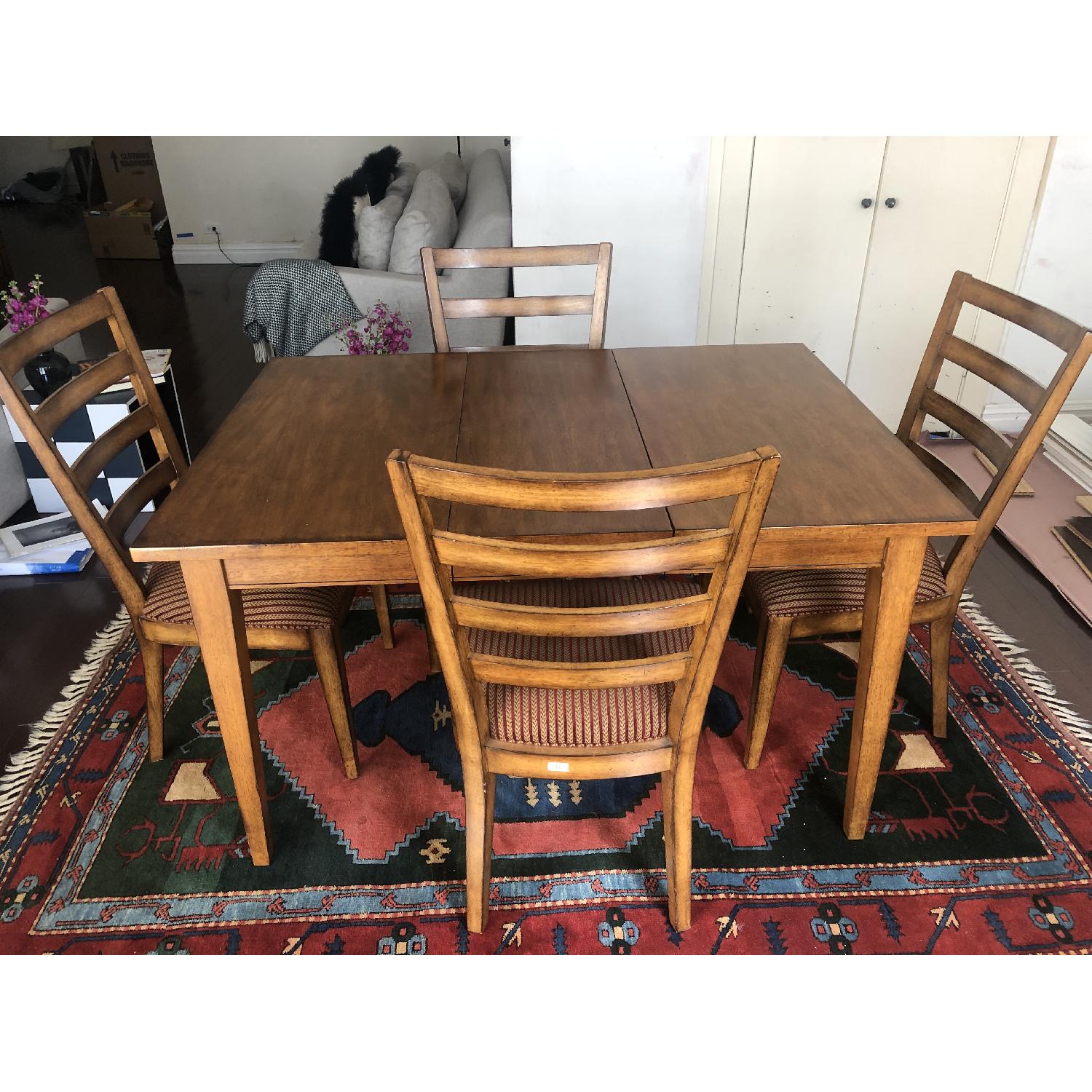 Ethan Allen 5Piece Expandable Dining Set AptDeco