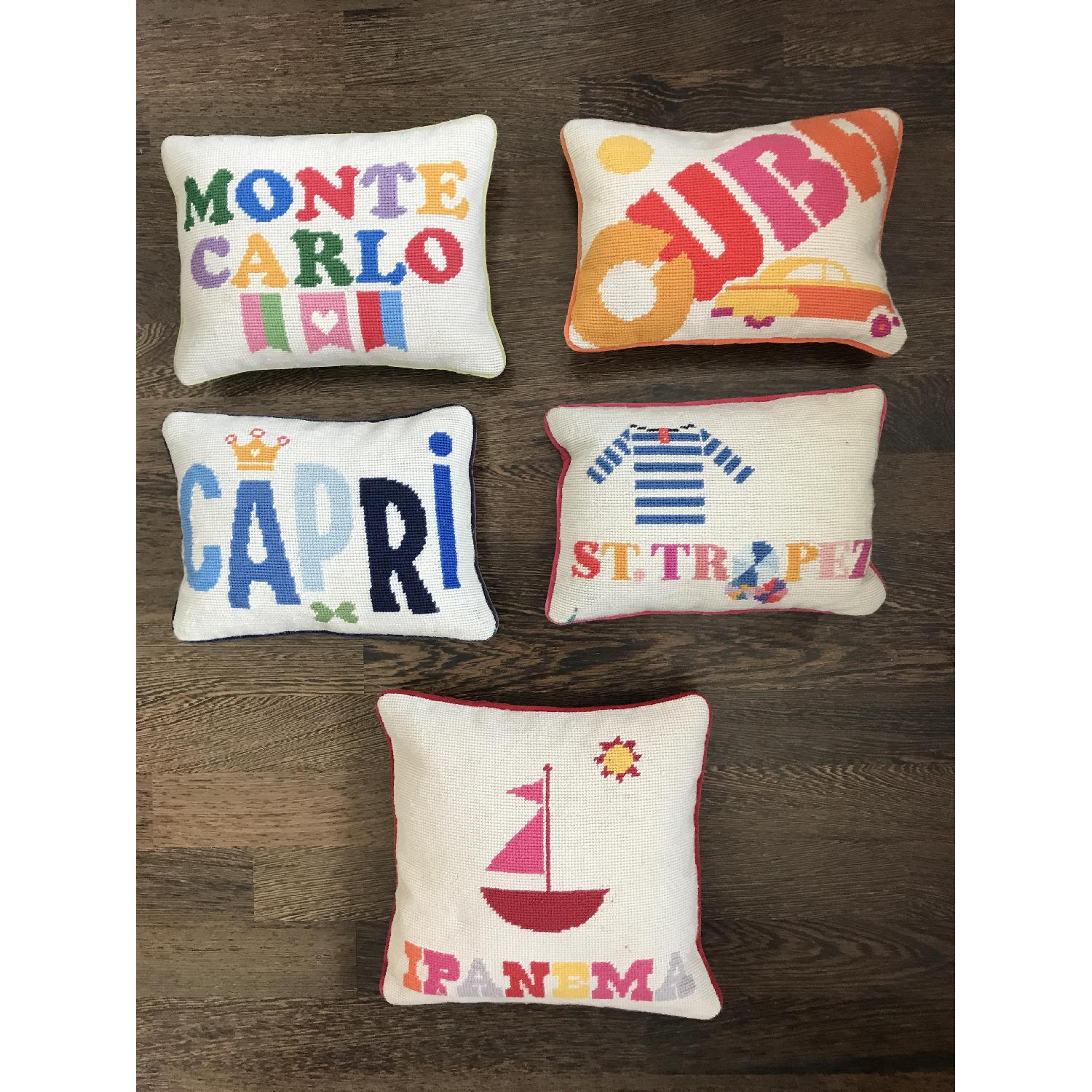 Jonathan Adler Needlepoint Throw Pillows AptDeco