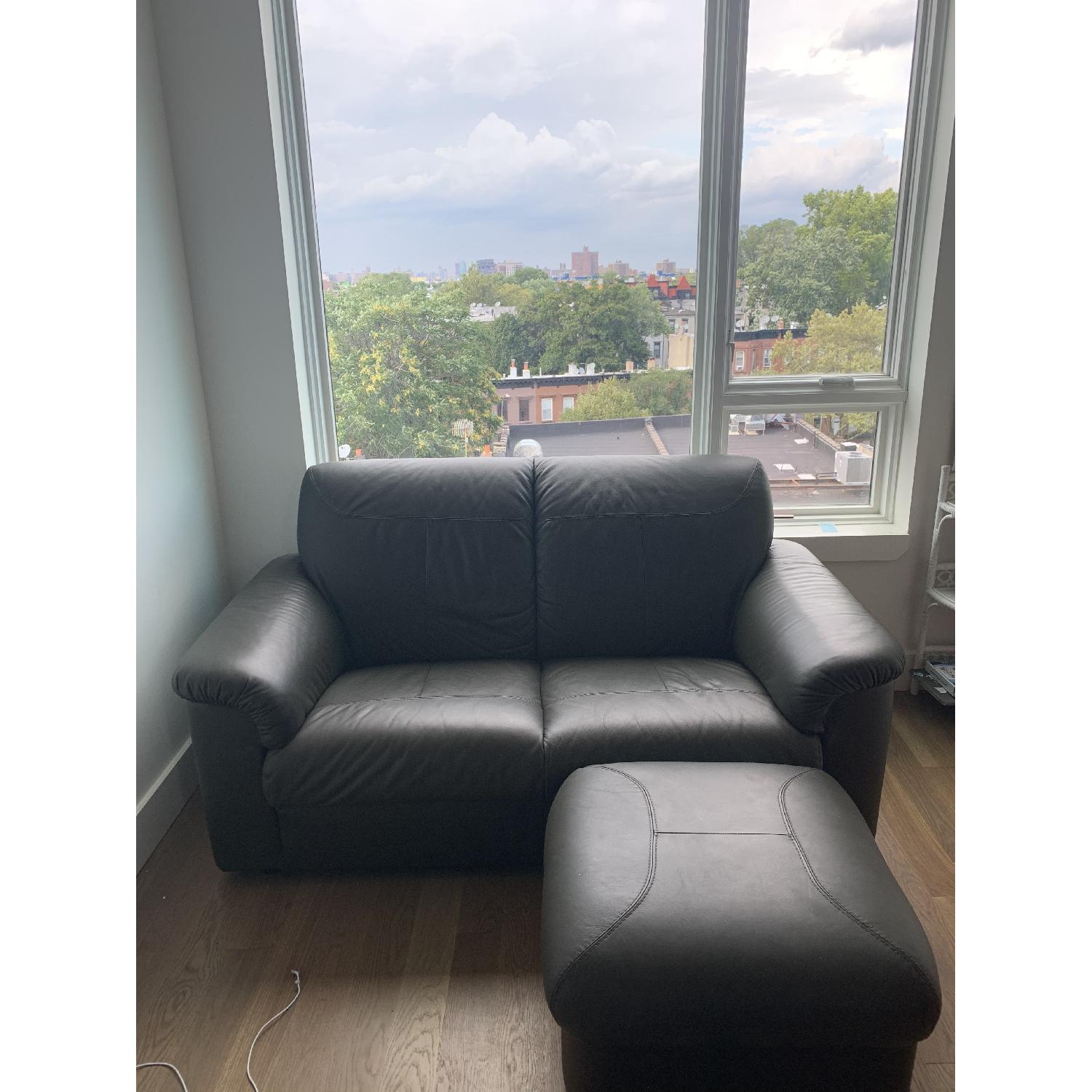 Ikea Timsfors Dark Green Loveseat & Ottoman - image-1