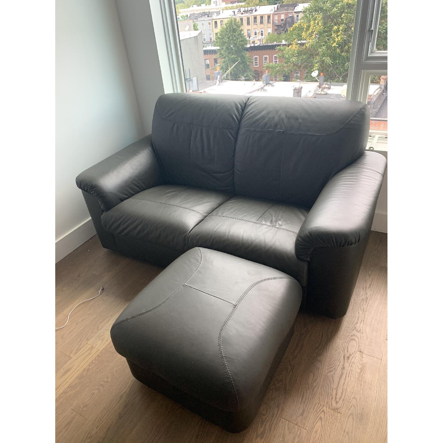 Ikea Timsfors Dark Green Loveseat & Ottoman - image-2