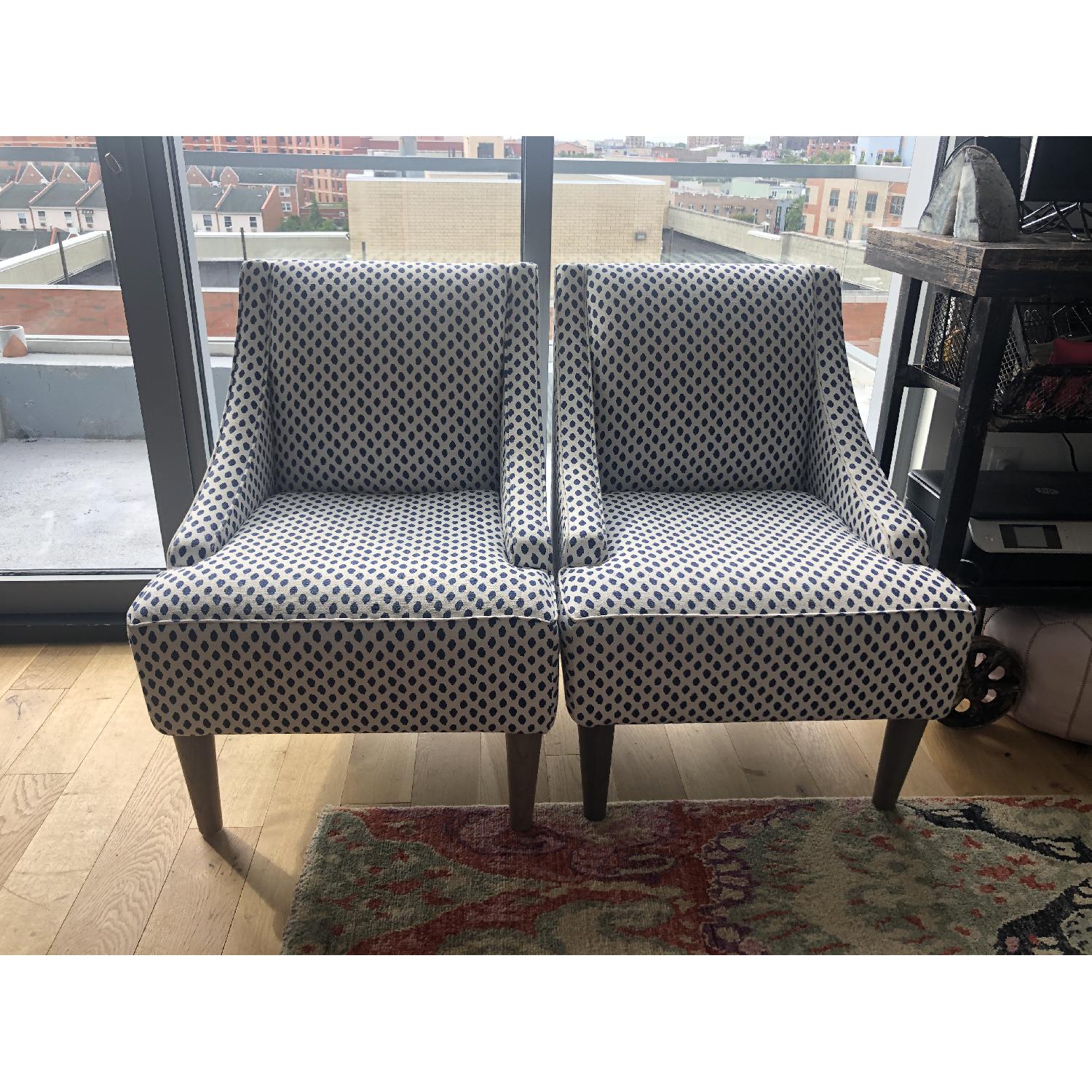 One Kings Lane Navy Dots Accent Chair - image-1