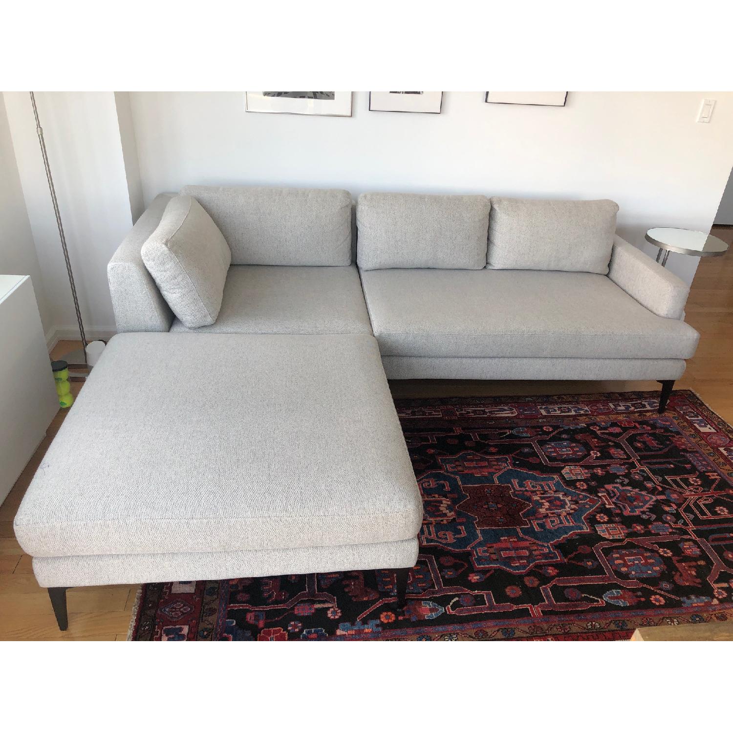West Elm Grey Tweed Andes Sectional Sofa - image-1