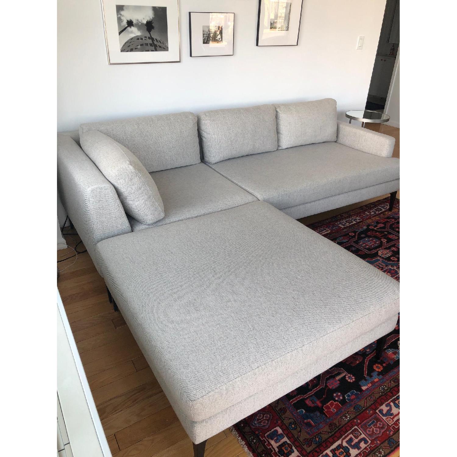 West Elm Grey Tweed Andes Sectional Sofa - image-2