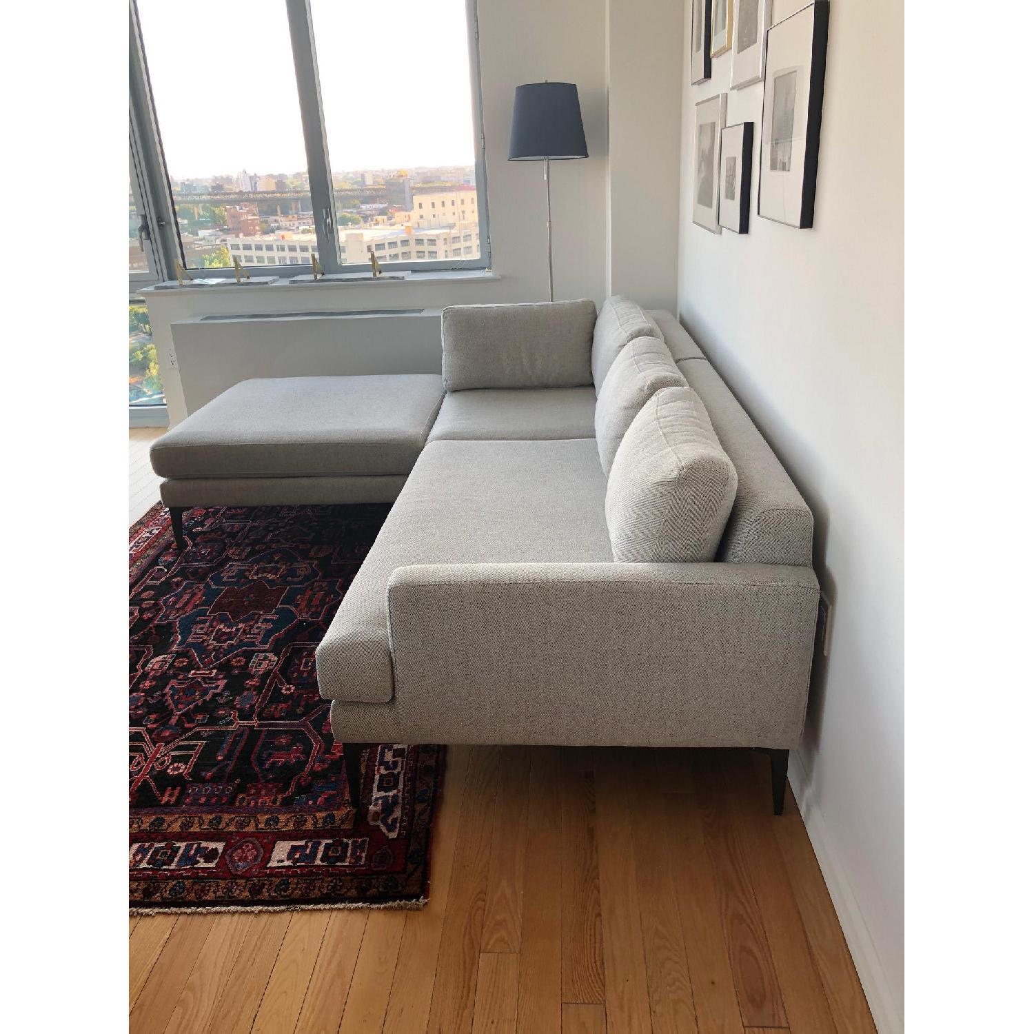 West Elm Grey Tweed Andes Sectional Sofa - image-3