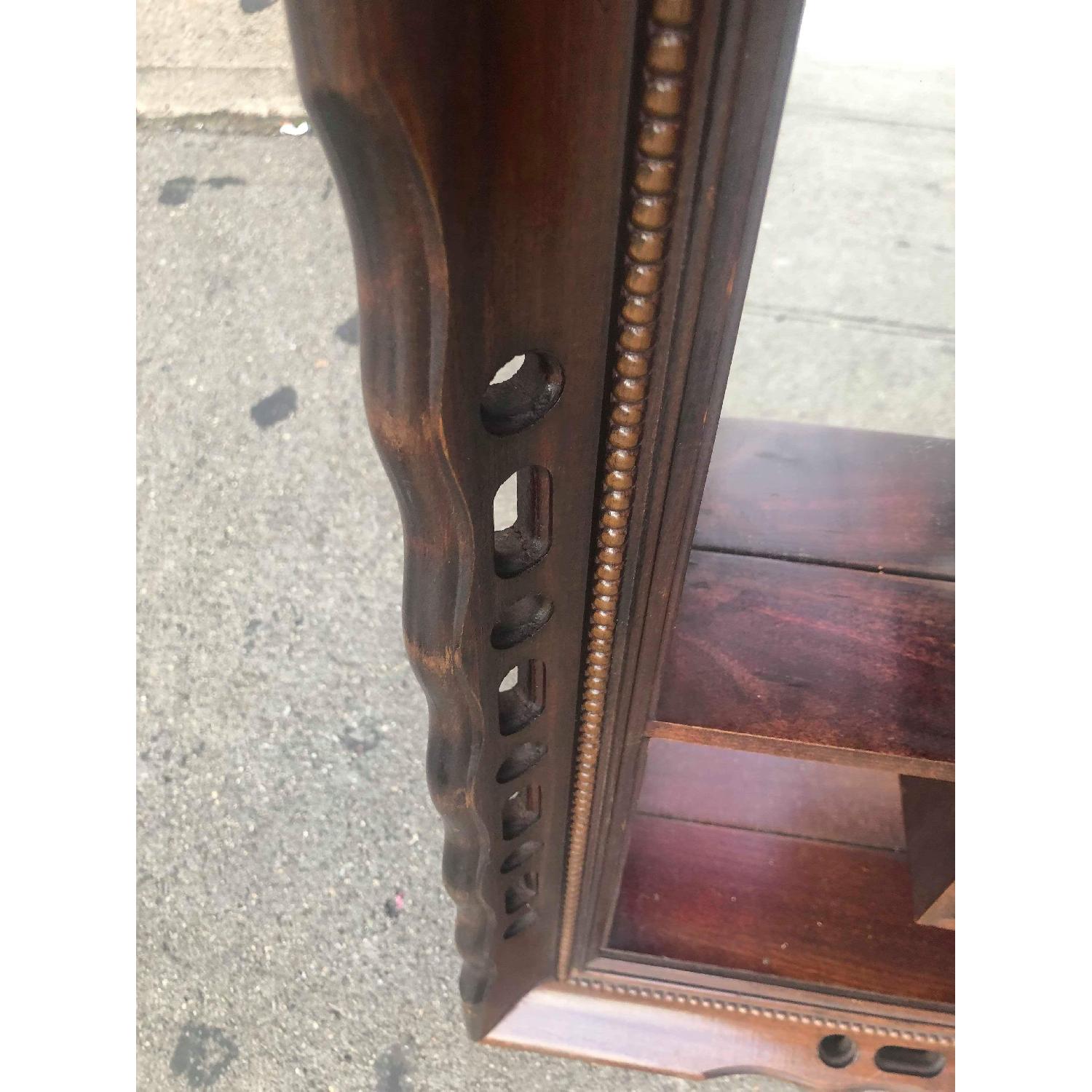 Antique 1940s Mahogany Knick Knack Shelf w/ Mirror Back - image-3