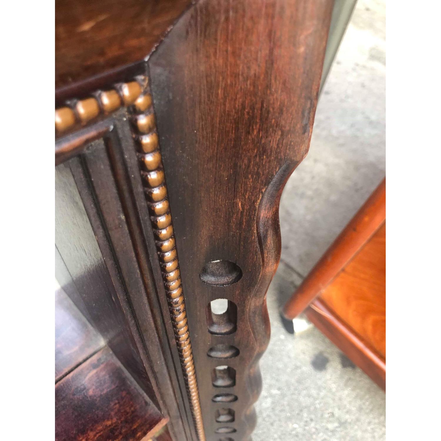 Antique 1940s Mahogany Knick Knack Shelf w/ Mirror Back - image-2