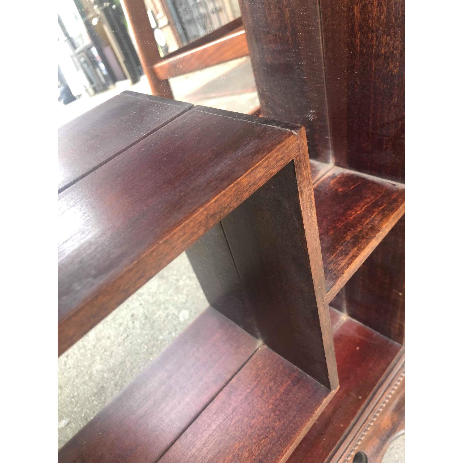 Antique 1940s Mahogany Knick Knack Shelf w/ Mirror Back - image-5