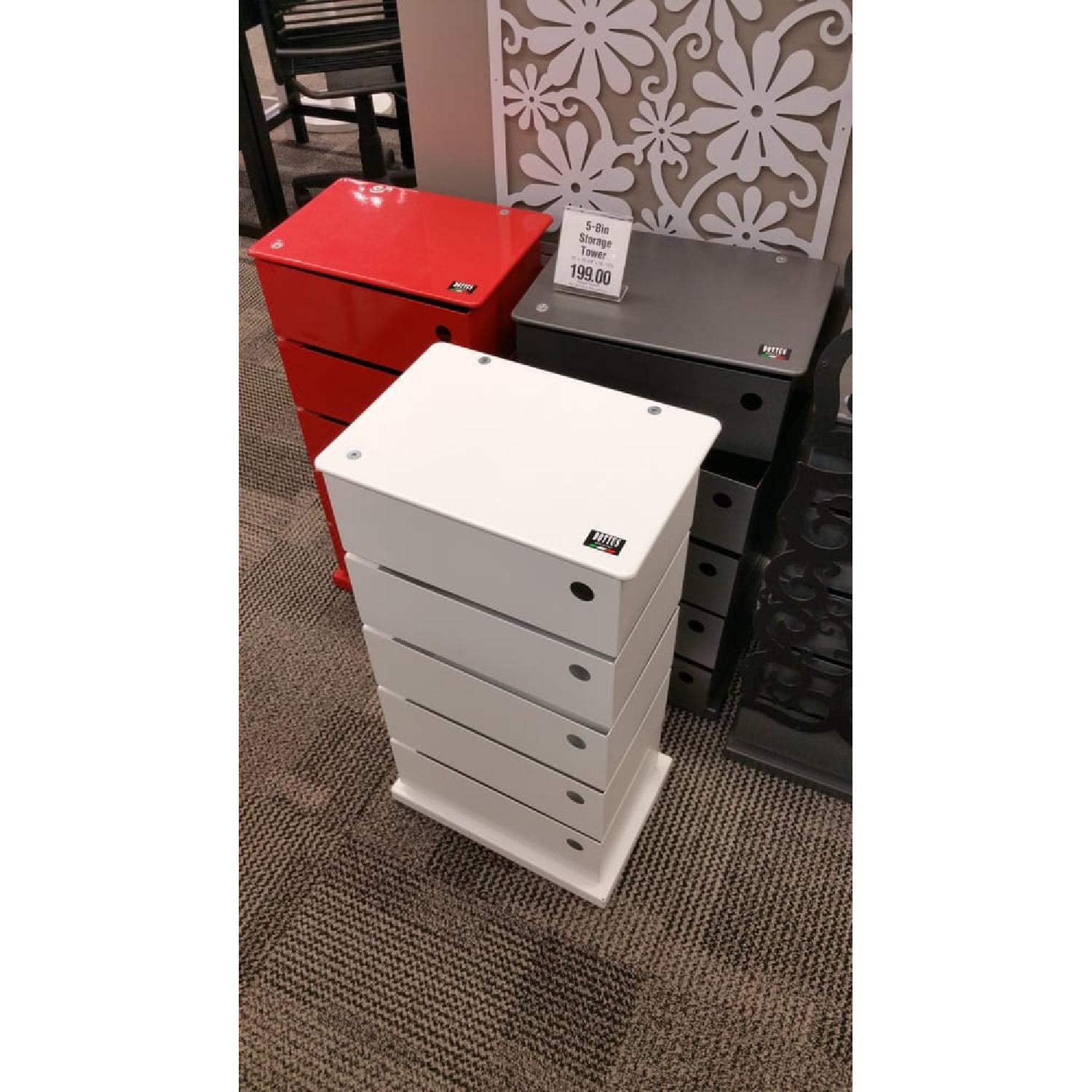 Container Store Dottus Red 5-Bin Storage Tower - image-3