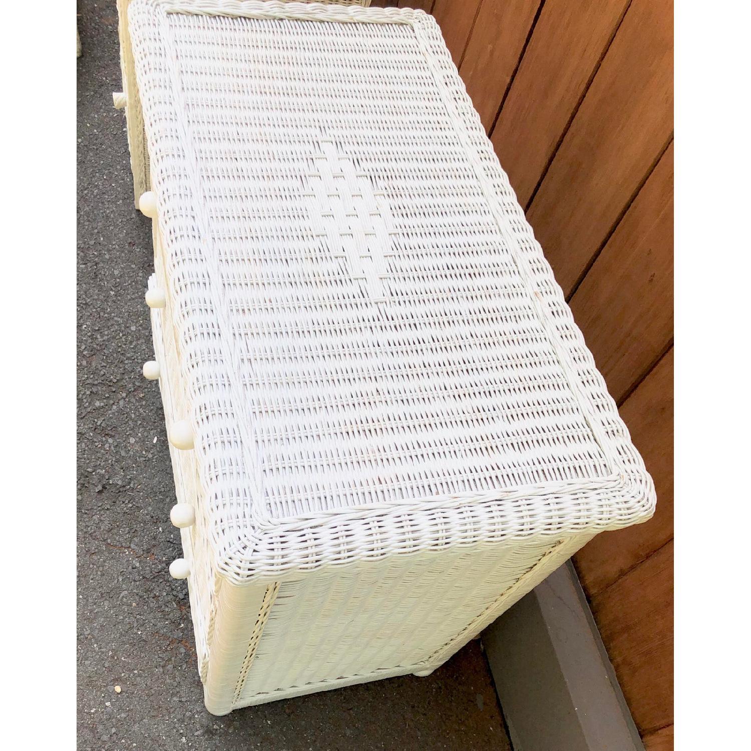 White Wicker Five Drawer Dresser in the Style of Henry Link - image-3