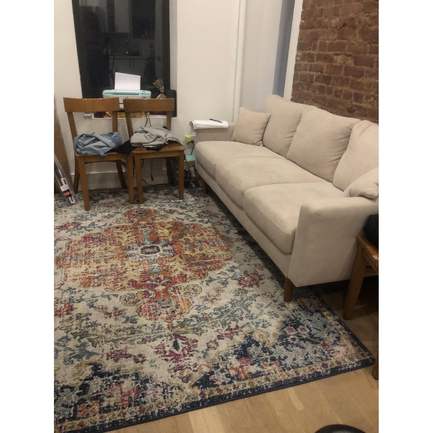 Mistana Hillsby Orange Navy Area Rug AptDeco