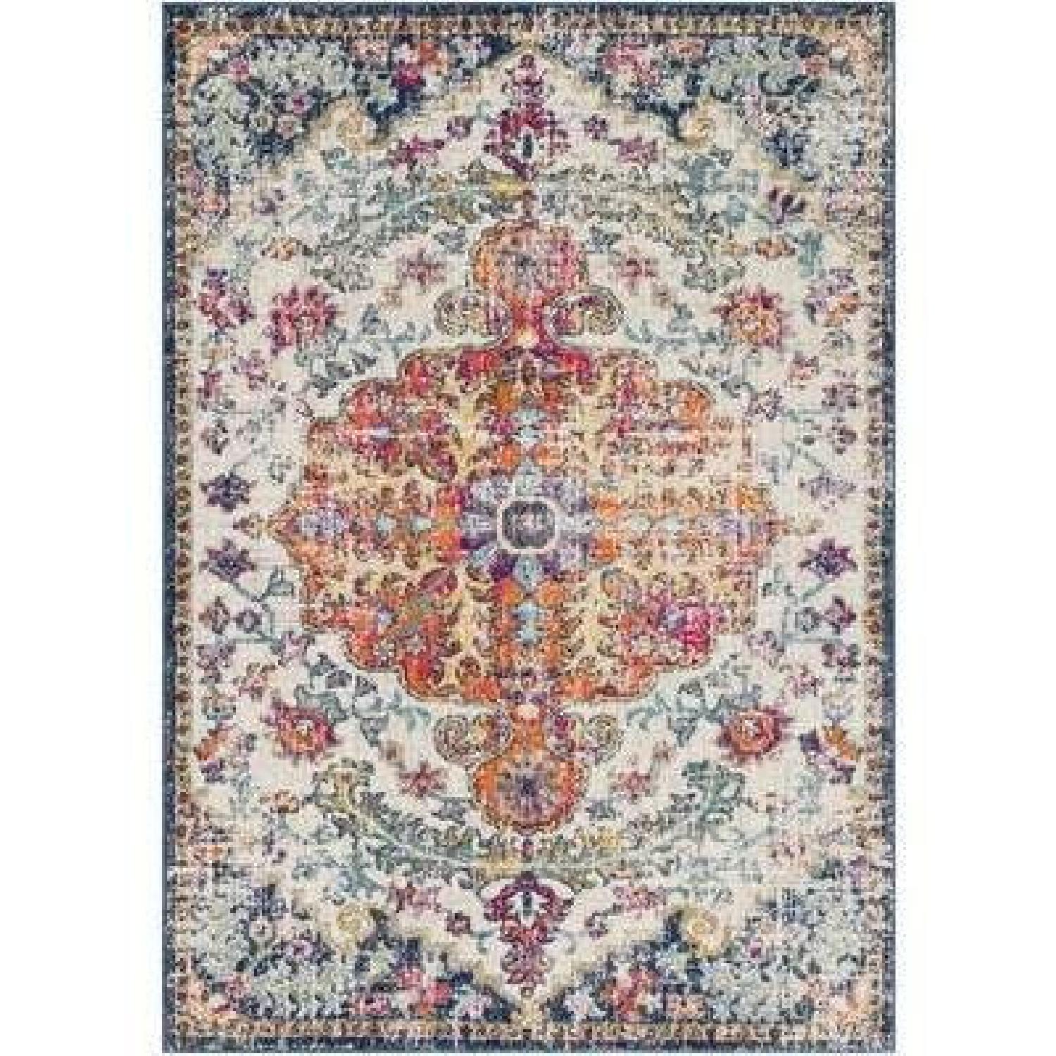 Mistana Hillsby Orange Navy Area Rug - image-0