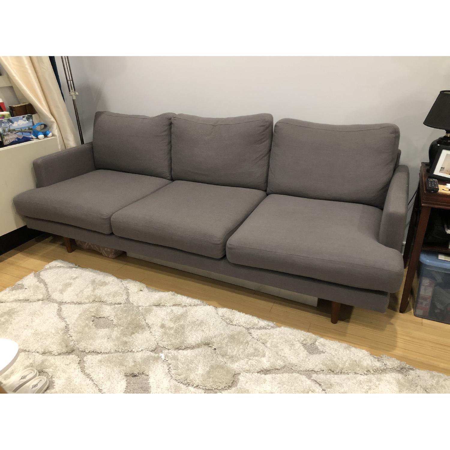 Modani Elton 3 Seater Sofa in Dark Gray Fabric - image-5