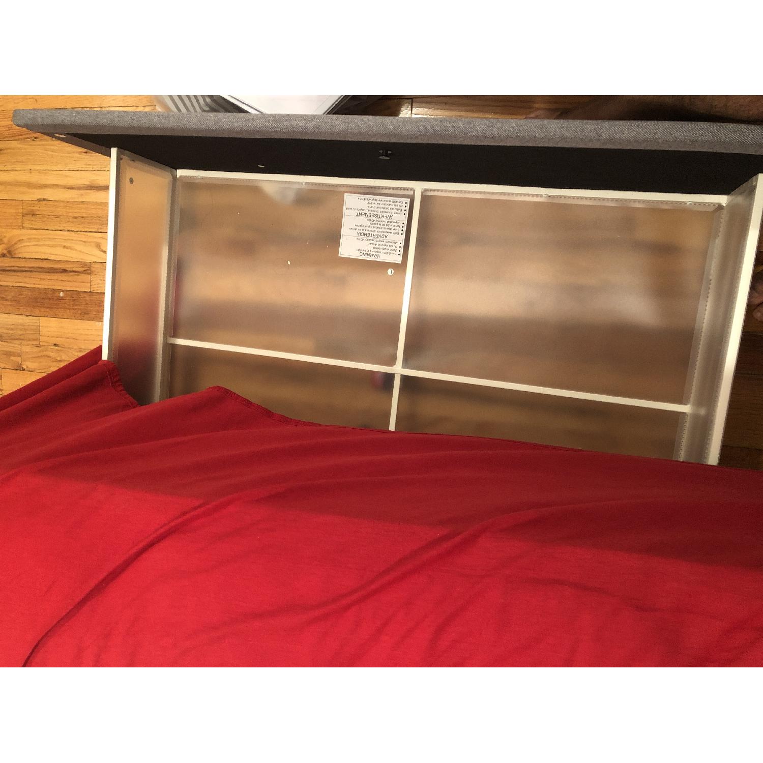 Grey Upholstered Queen Size Bed Frame - image-3