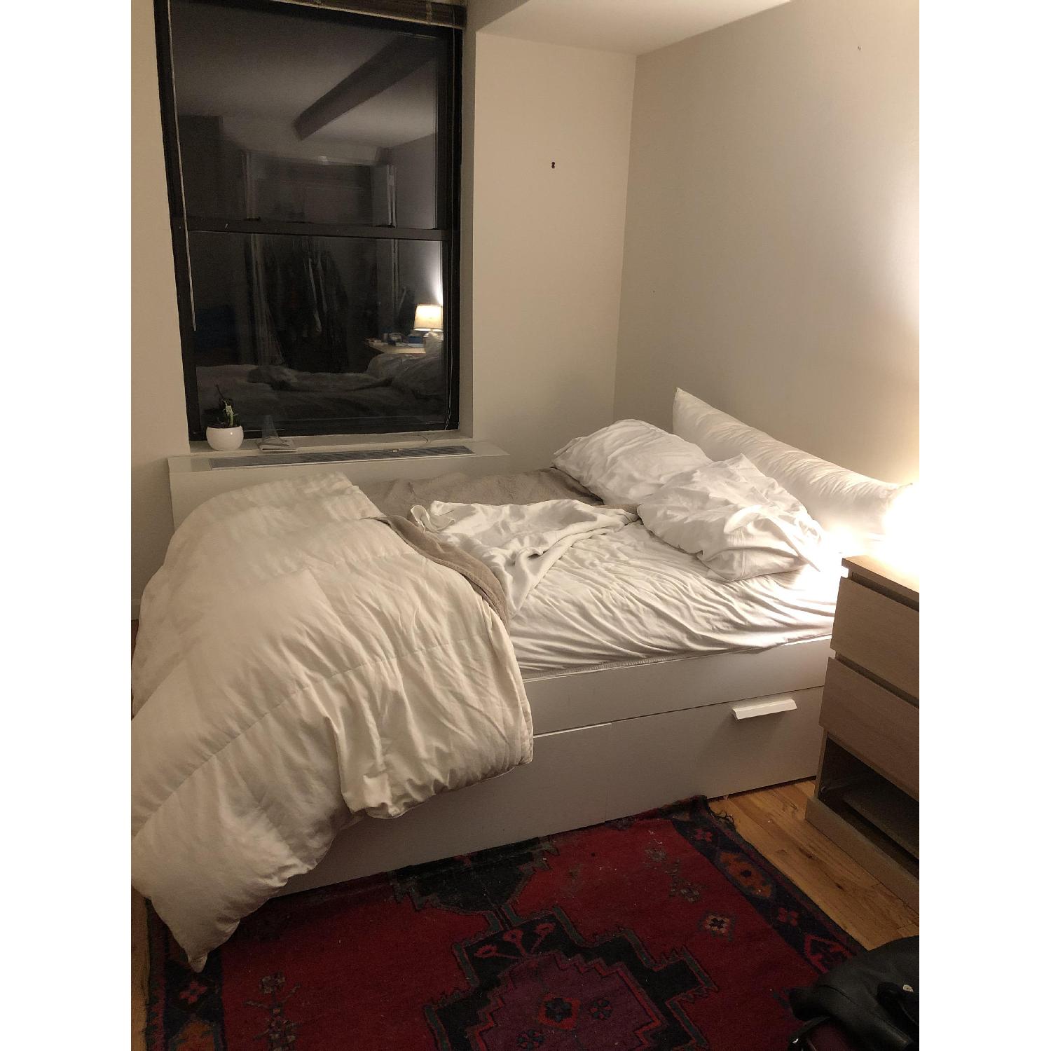 Ikea Brimnes Storage Bed w/ Slatted Base AptDeco