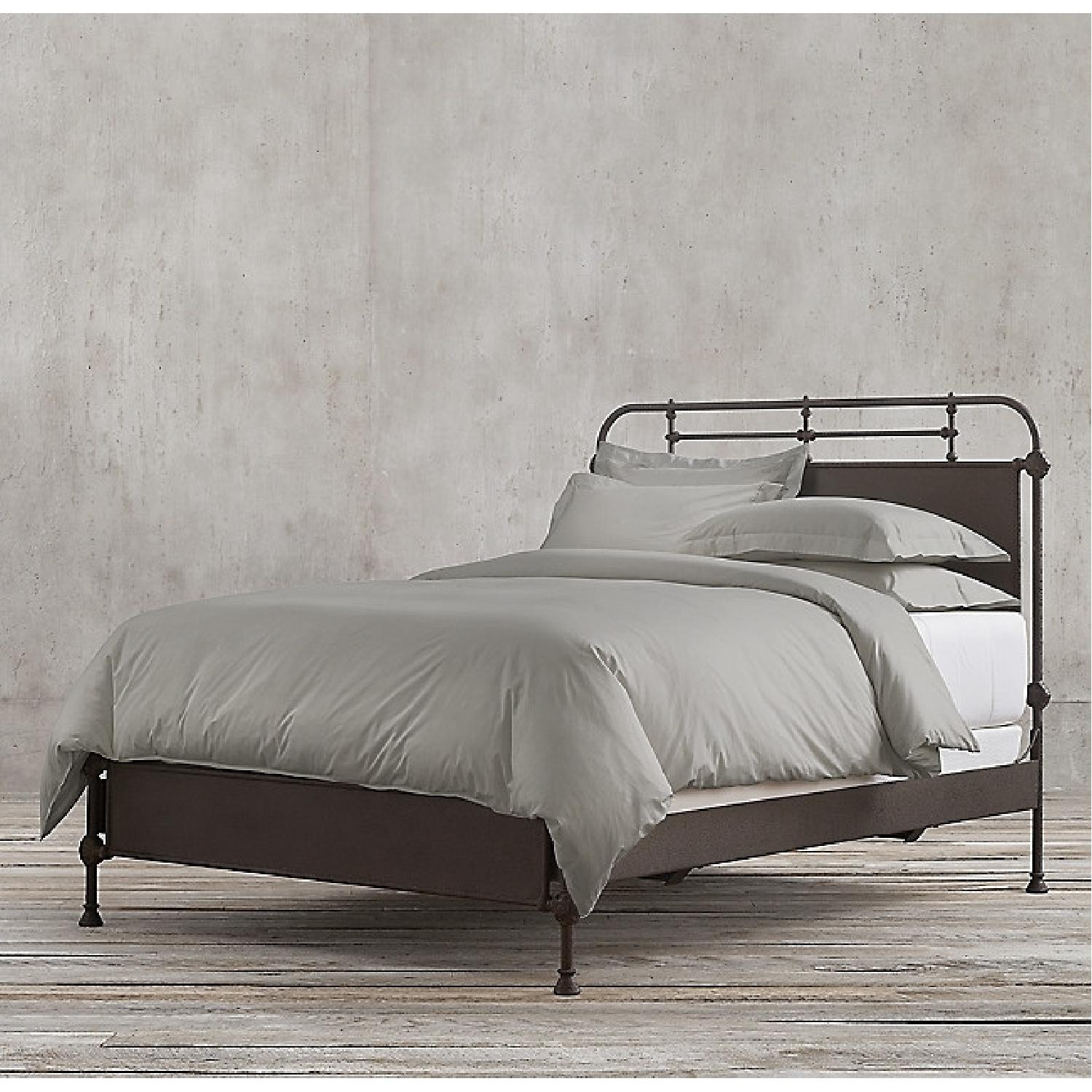 Bed Panel Rust Restoration Hardware French Academie Panel Bed in Rust - AptDeco