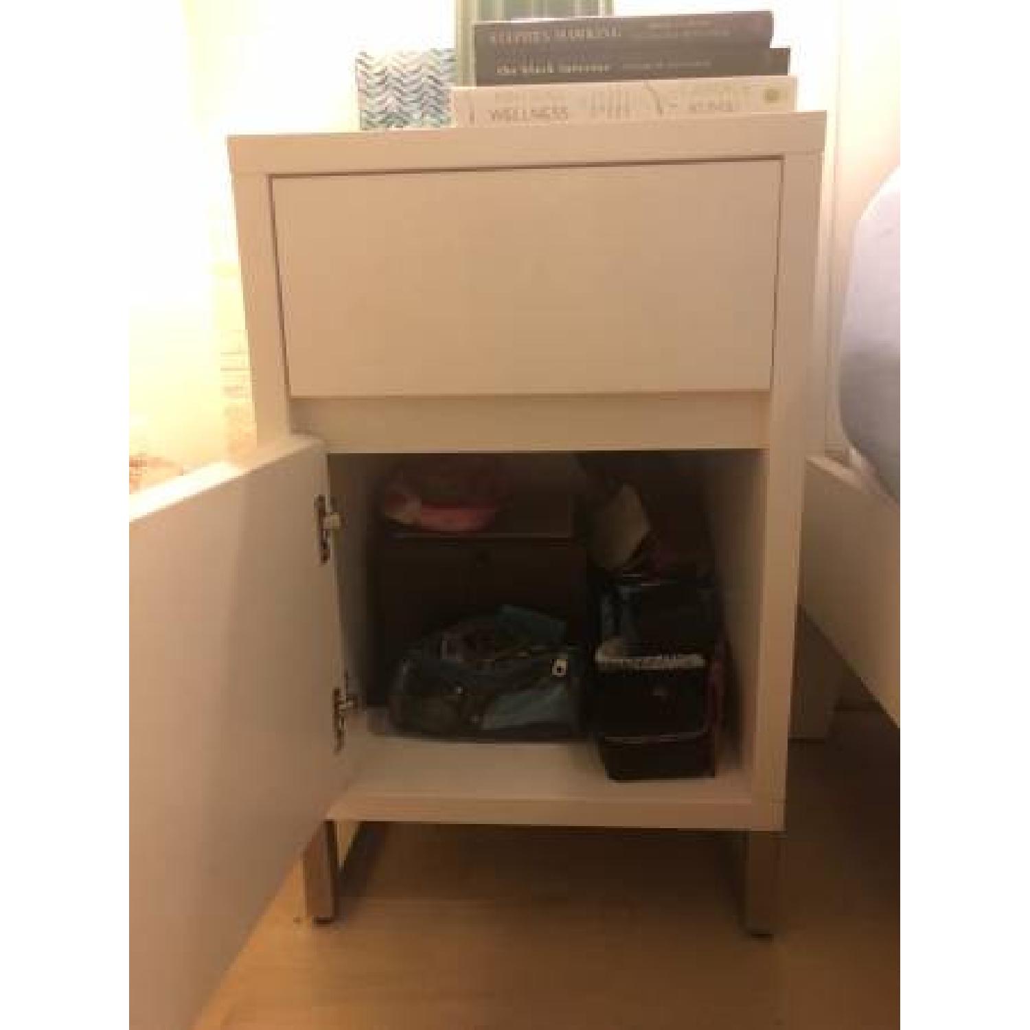 West Elm Hudson White Wood Nightstand - image-2