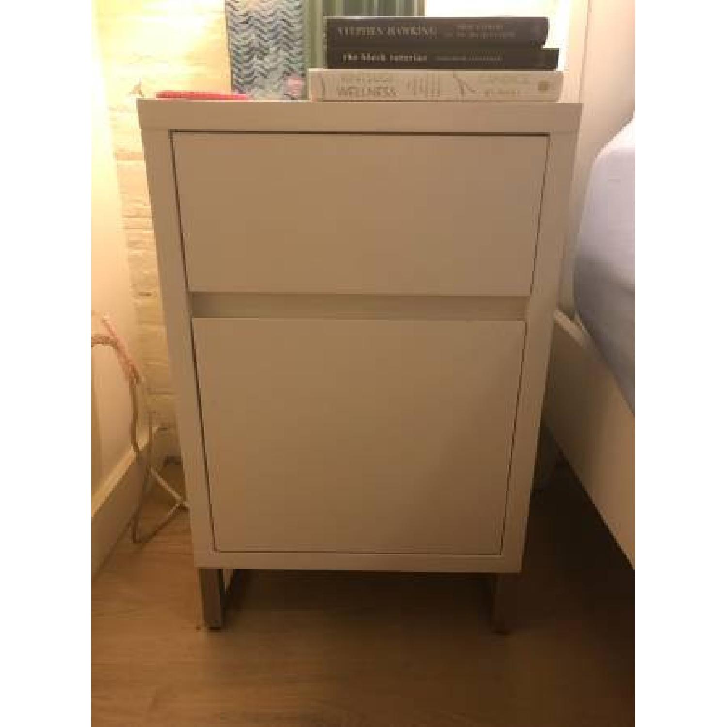 West Elm Hudson White Wood Nightstand - image-1