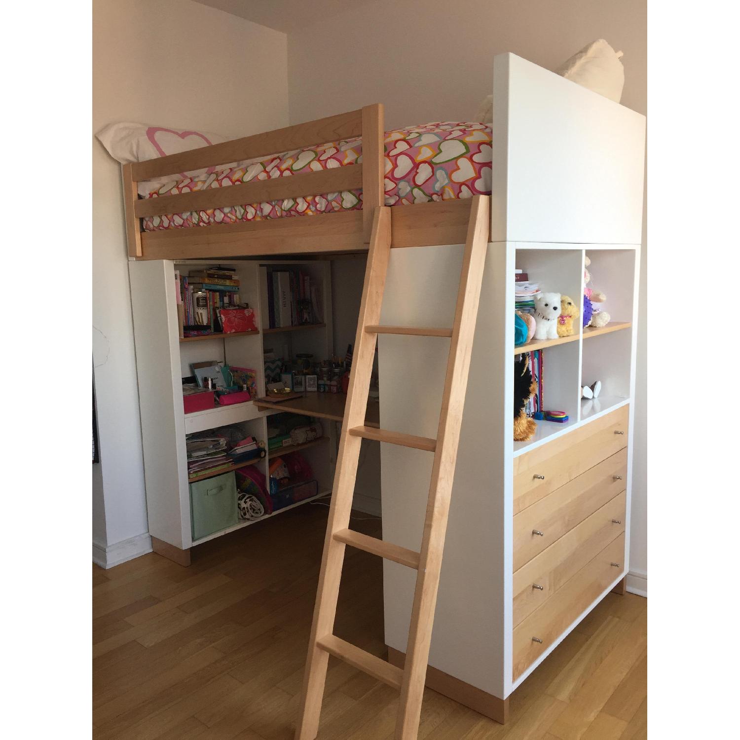 Moda Loft Bed with Desk, Dresser and Bookcase - image-5