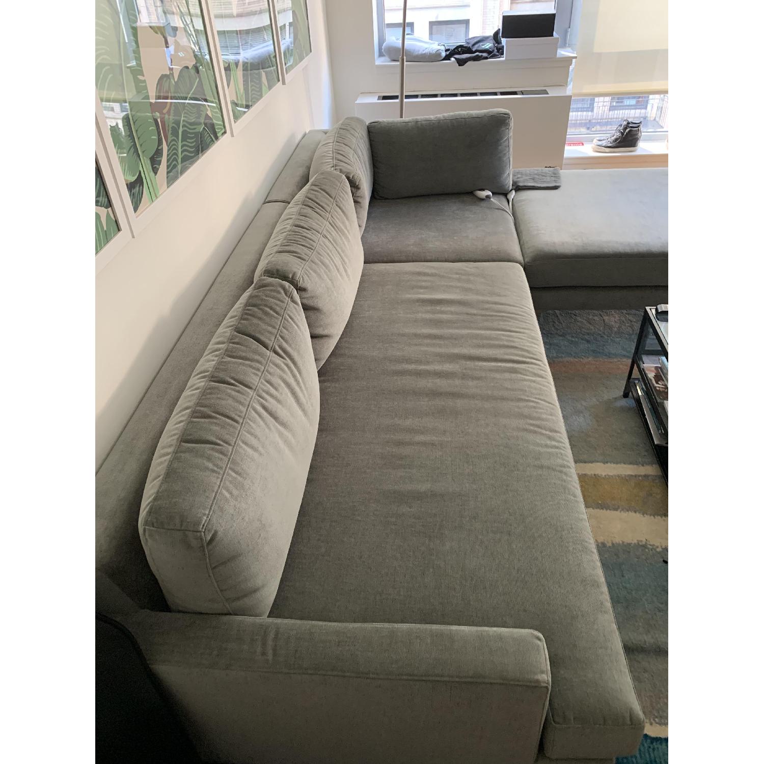 West Elm Andes Sectional Sofa in Mineral Grey Velvet - image-2