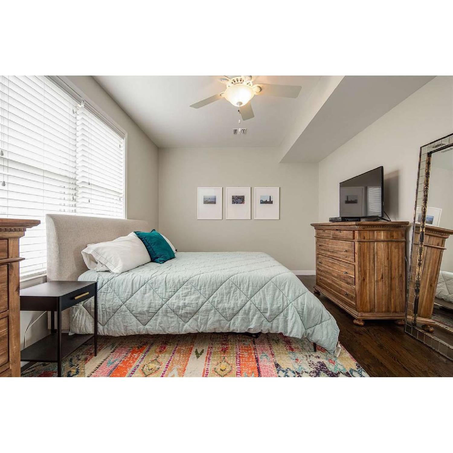 West Elm Andes Deco Upholstered King Bed AptDeco