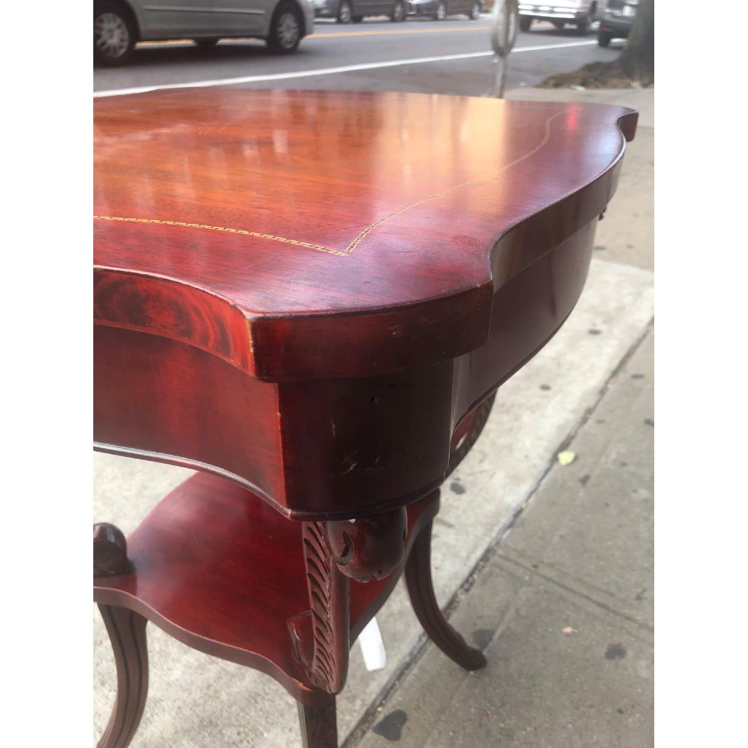 Antique 1940s Cherry Wood Side Table - image-2