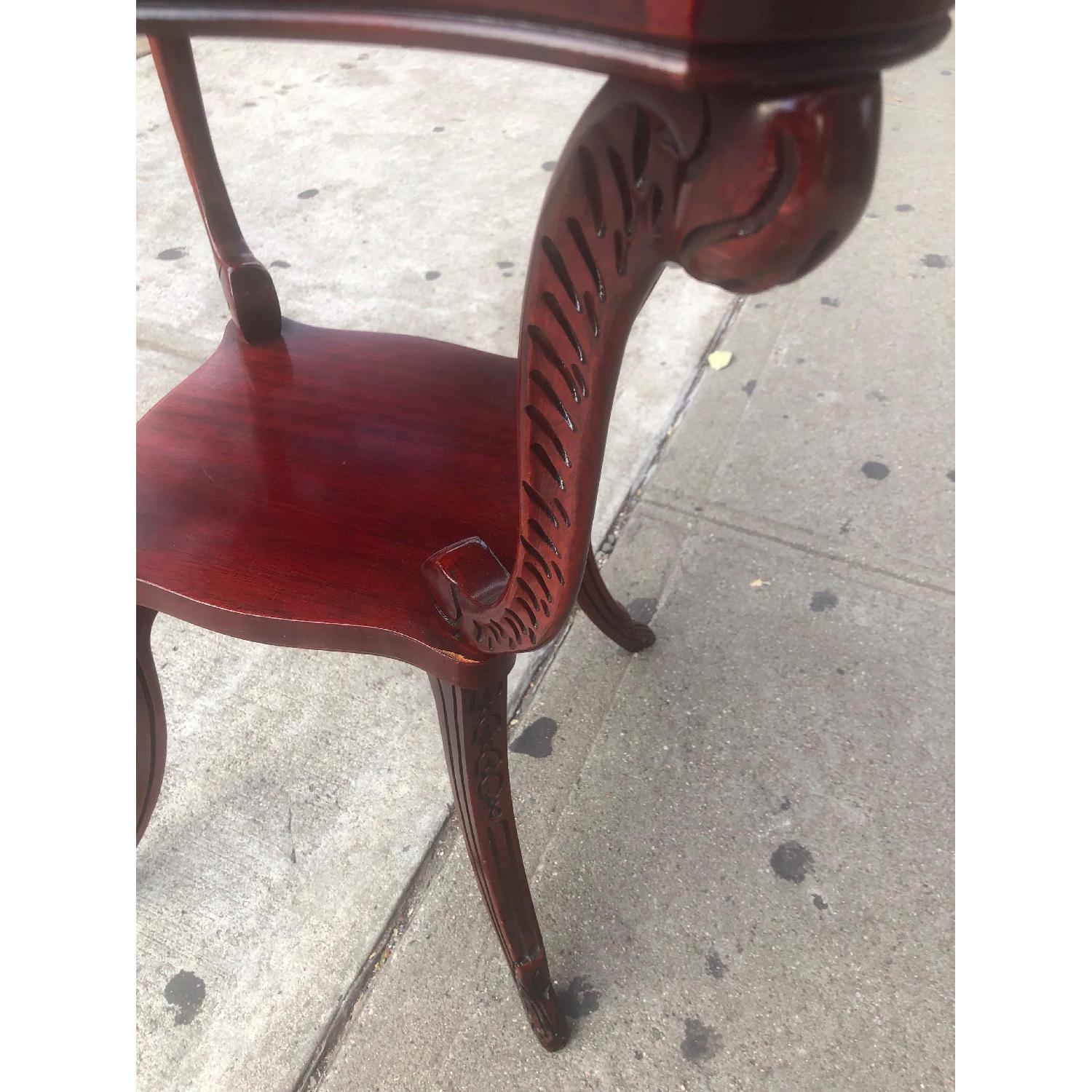 Antique 1940s Cherry Wood Side Table - image-4