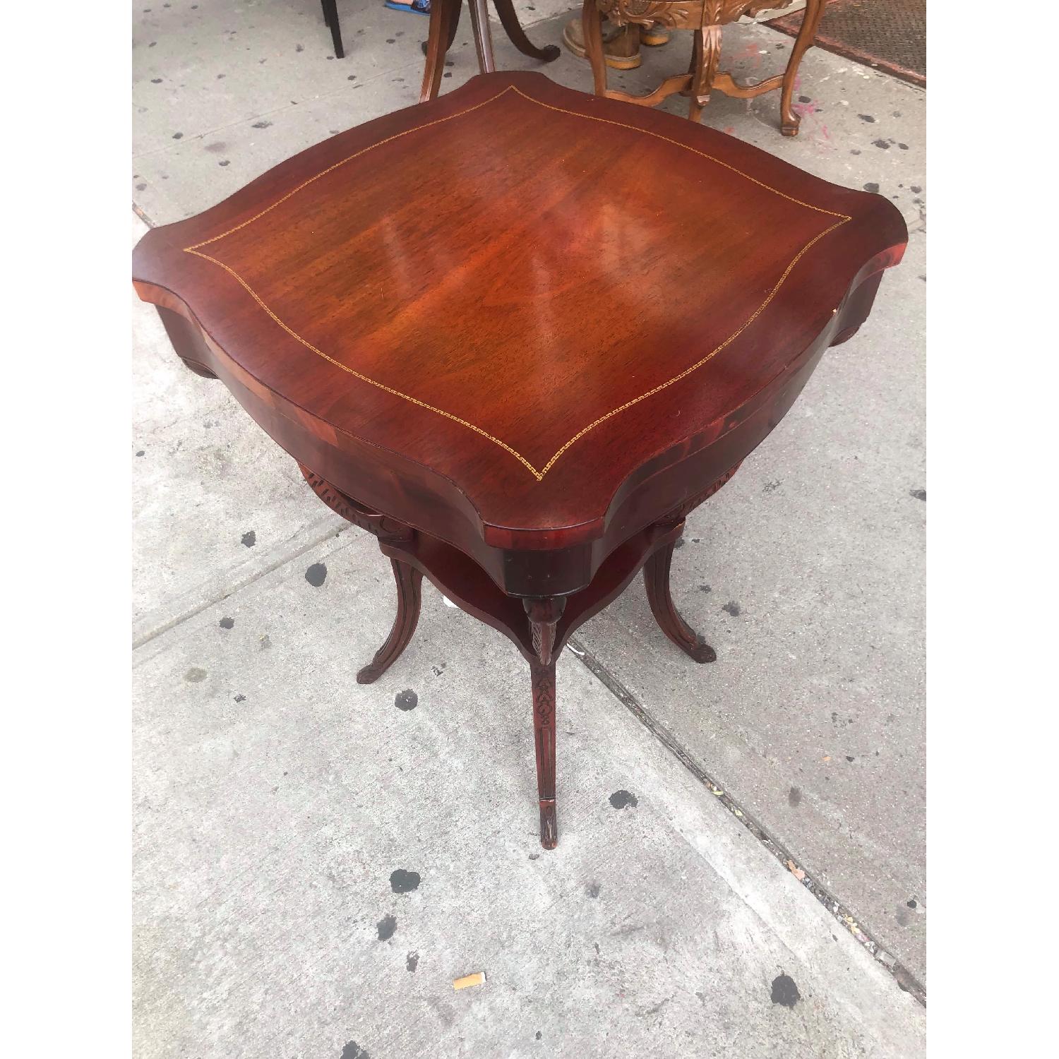 Antique 1940s Cherry Wood Side Table - image-8