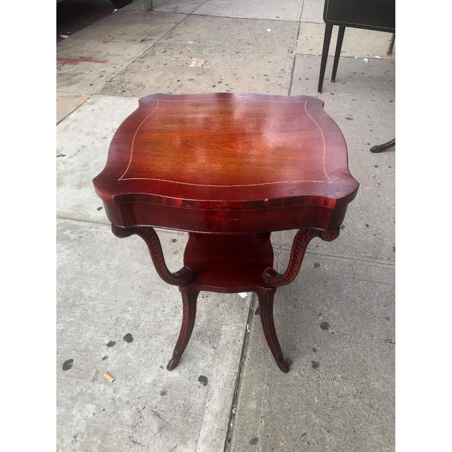 Antique 1940s Cherry Wood Side Table - image-11