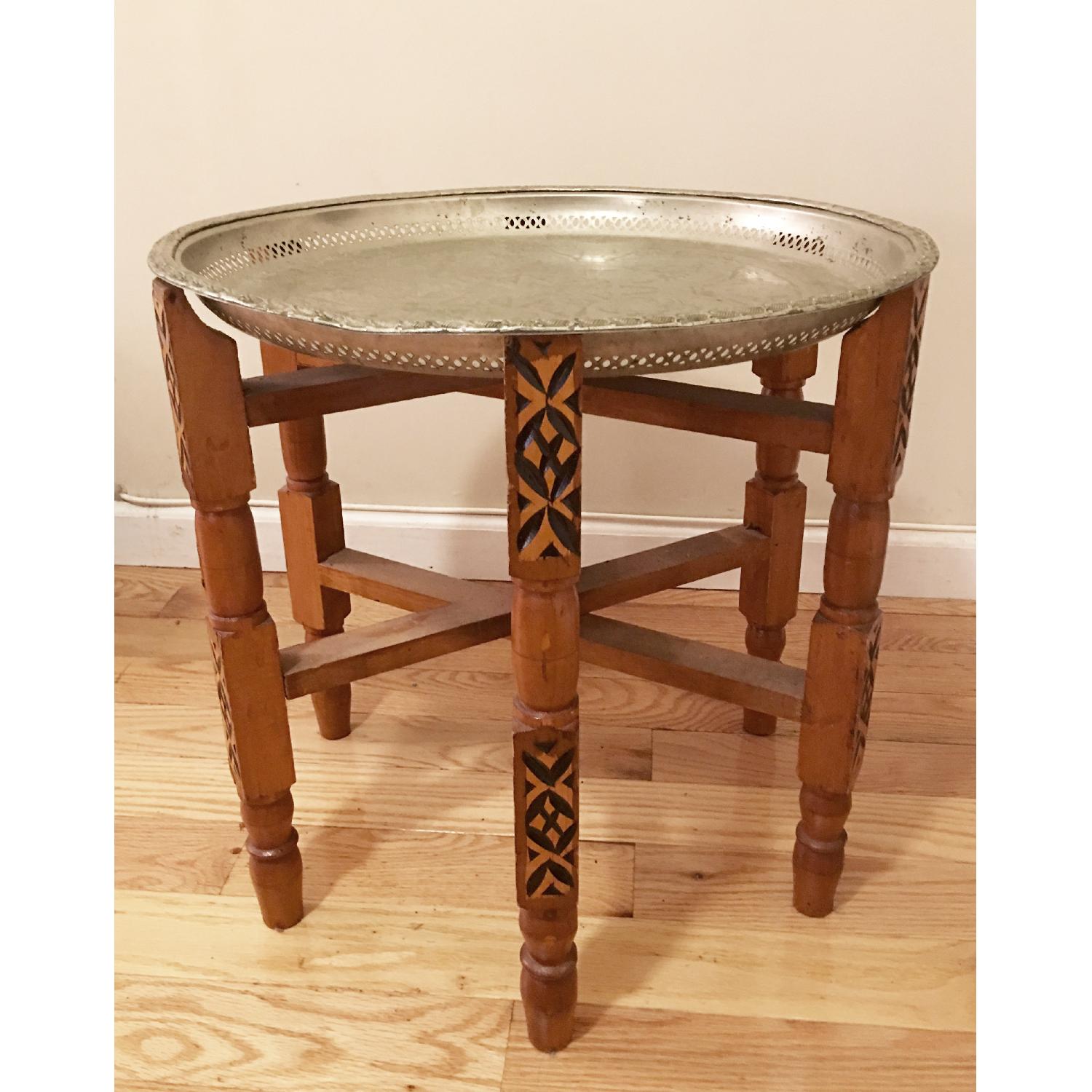 Moroccan Folding Metal Tea Table - image-1