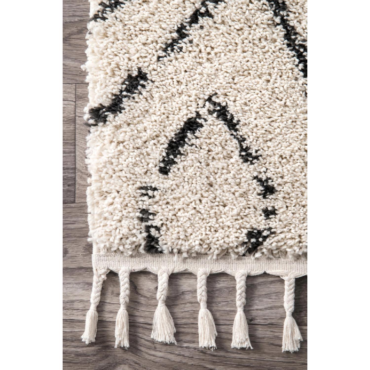 nuLOOM Off White Moroccan Diamond Tassel Temara Area Rug - image-2
