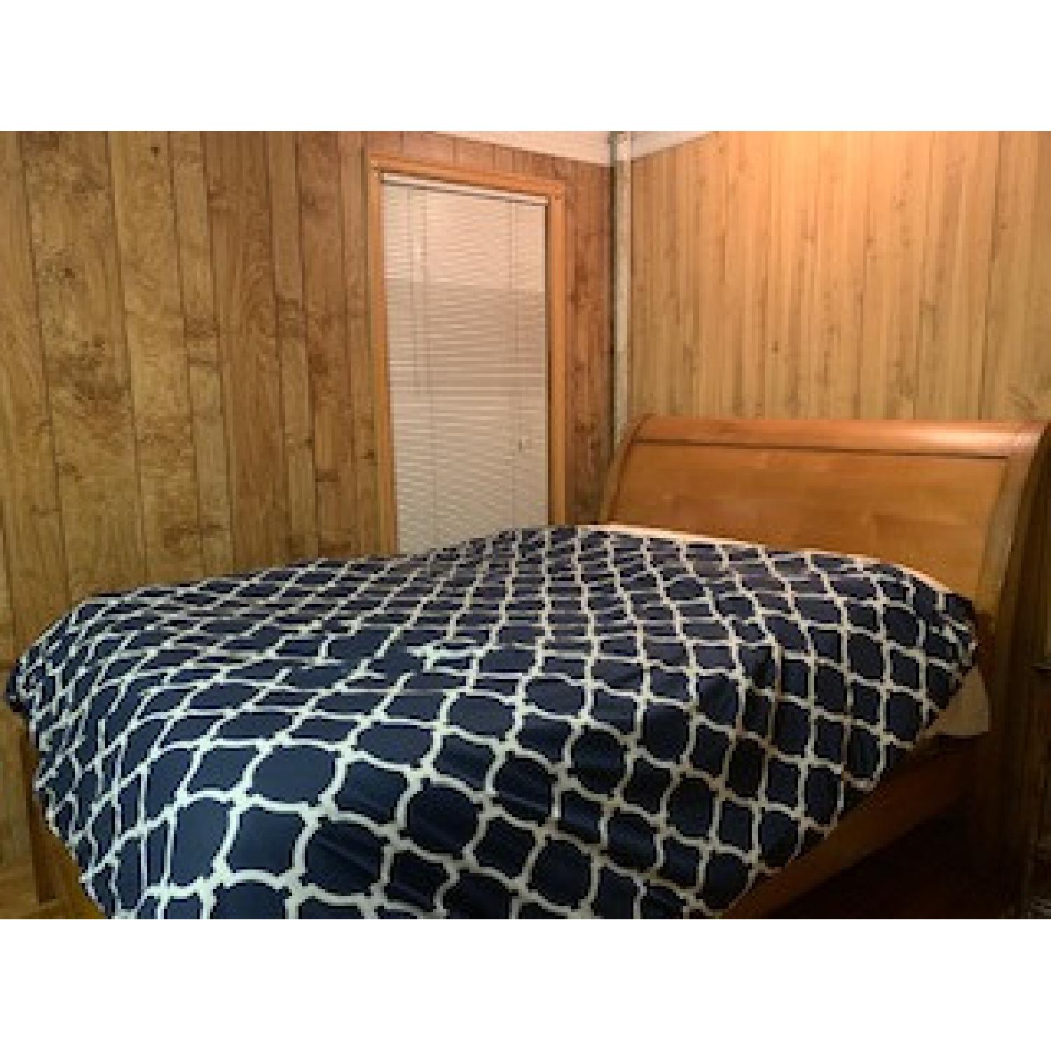 Pottery Barn Valencia Oak Sleigh Bed - image-3