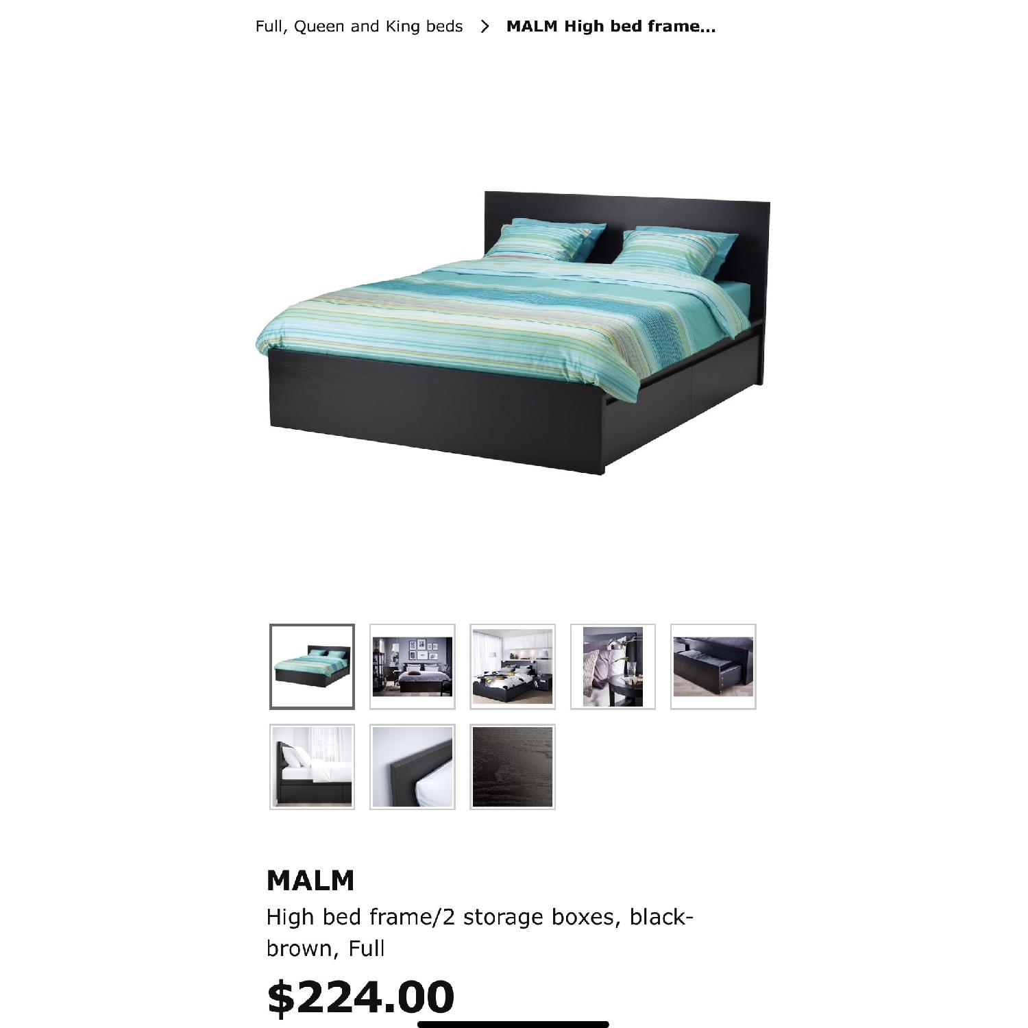 Ikea Malm Full Bed Frame w/ Storage - image-2